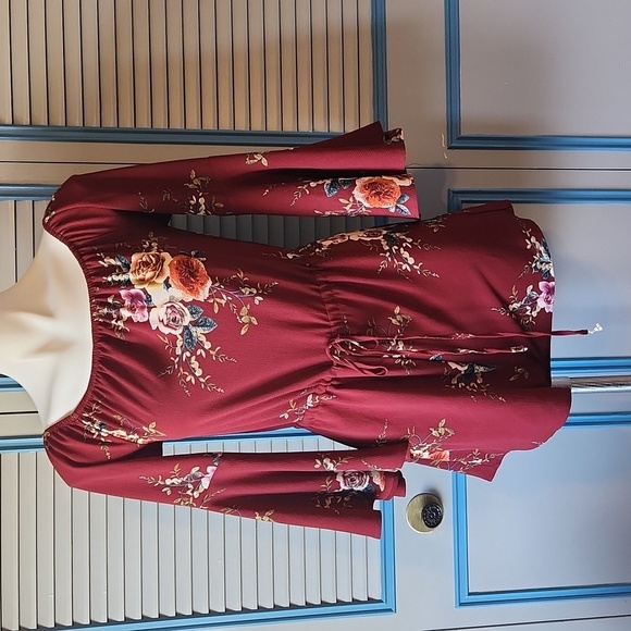 Haute Rogue Red Floral Romper - Picture 2 of 15